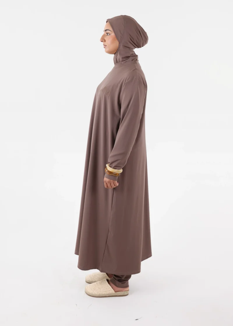 Burkini Ina 5 Pieces Set Muslim Swimsuit Dark Taupe - Image 4