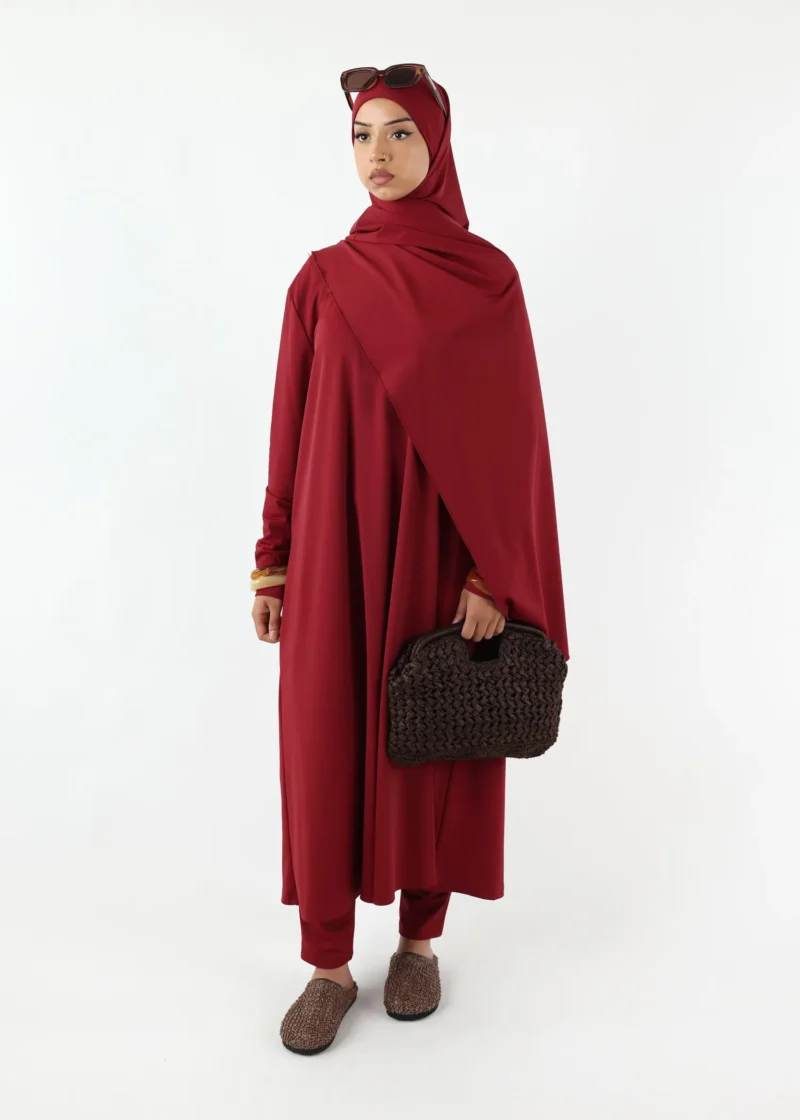Alternative view of Burkini Ina 5 Pieces Set Muslim Swimsuit Burgundy