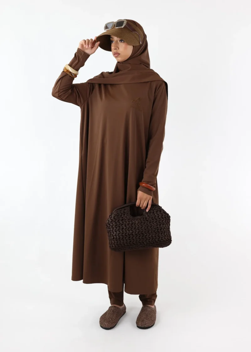 Burkini Ina 5 Pieces Set Muslim Swimsuit Coffee