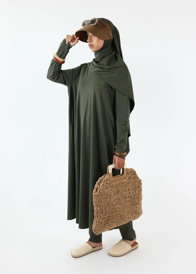Burkini Ina 5 Pieces Set Muslim Swimsuit Khaki
