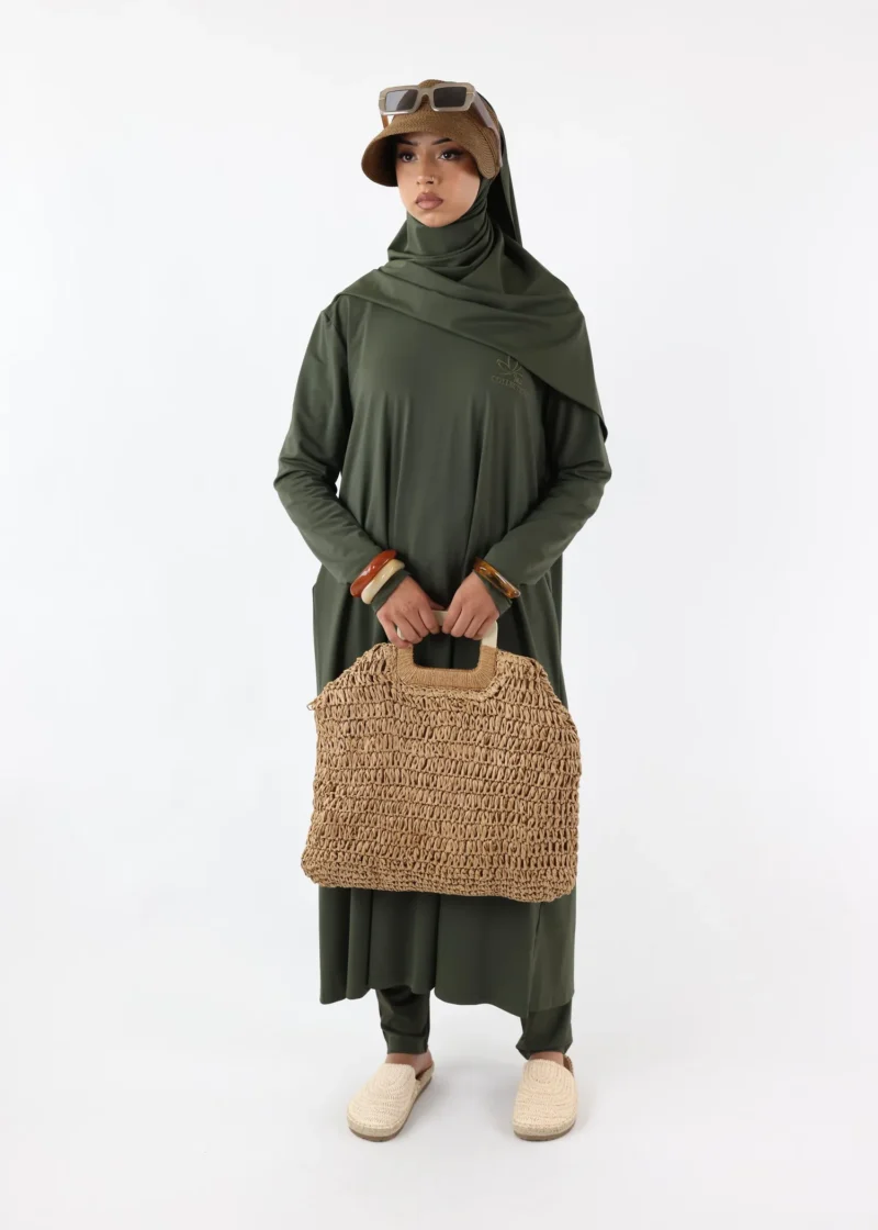 Alternative view of Burkini Ina 5 Pieces Set Muslim Swimsuit Khaki