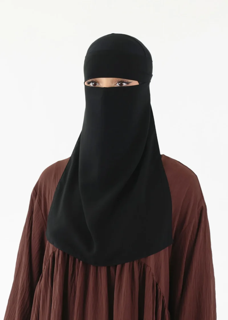 Alternative view of Full Niqab Premium Chiffon - Black