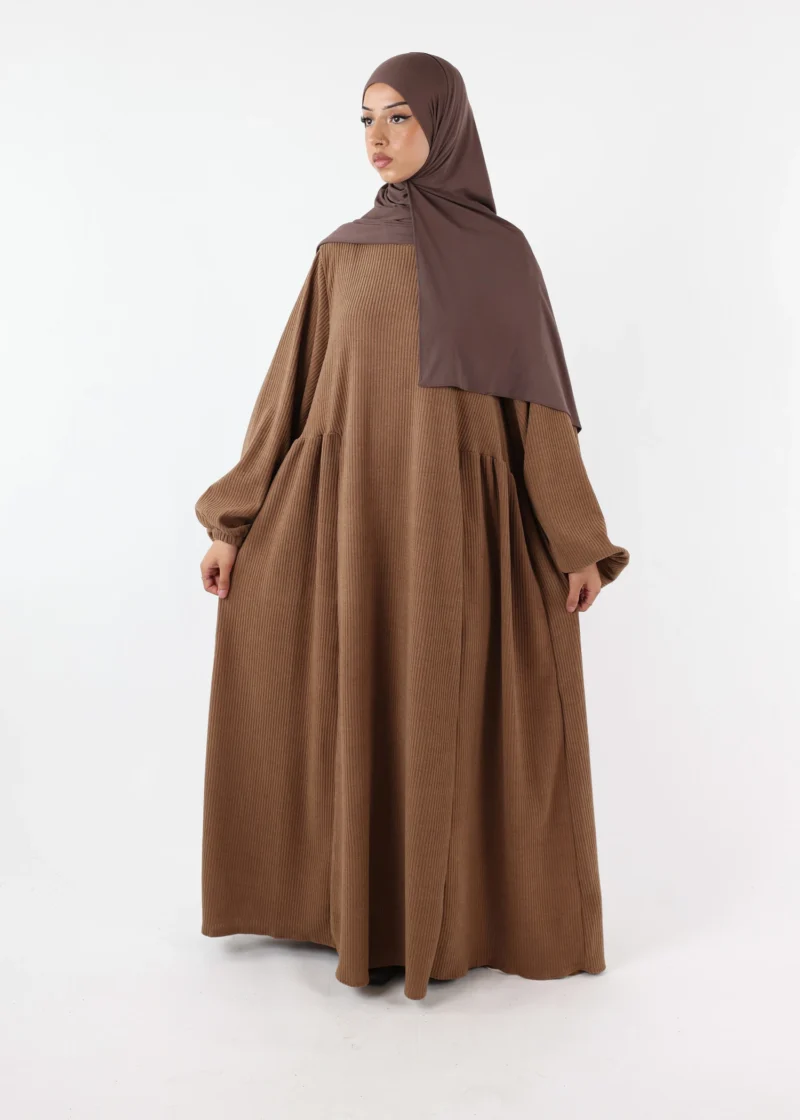 Winter Abaya Naziha - Camel - Image 3