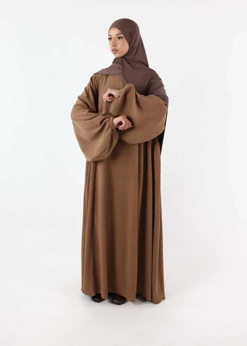 Winter Abaya Naziha - Camel - Image 4