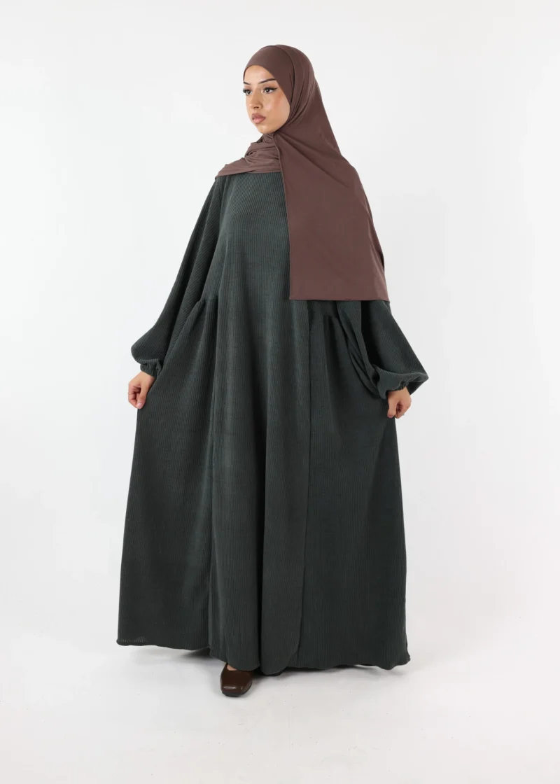 Winter Abaya Naziha Khaki - Image 3