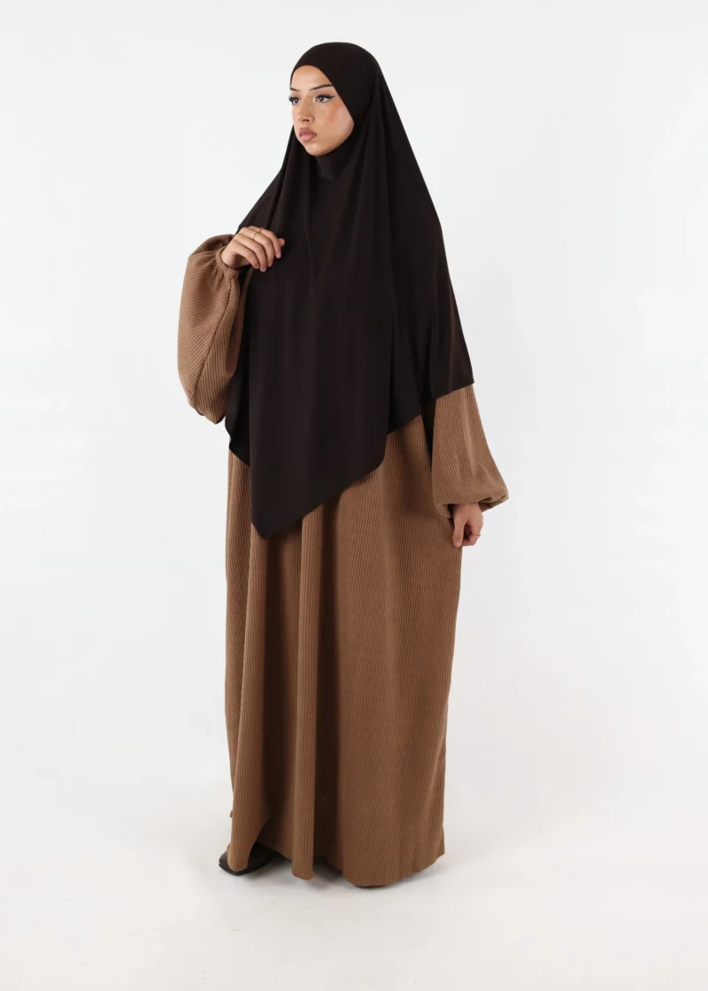 Puff Sleeves Winter Abaya Camel
