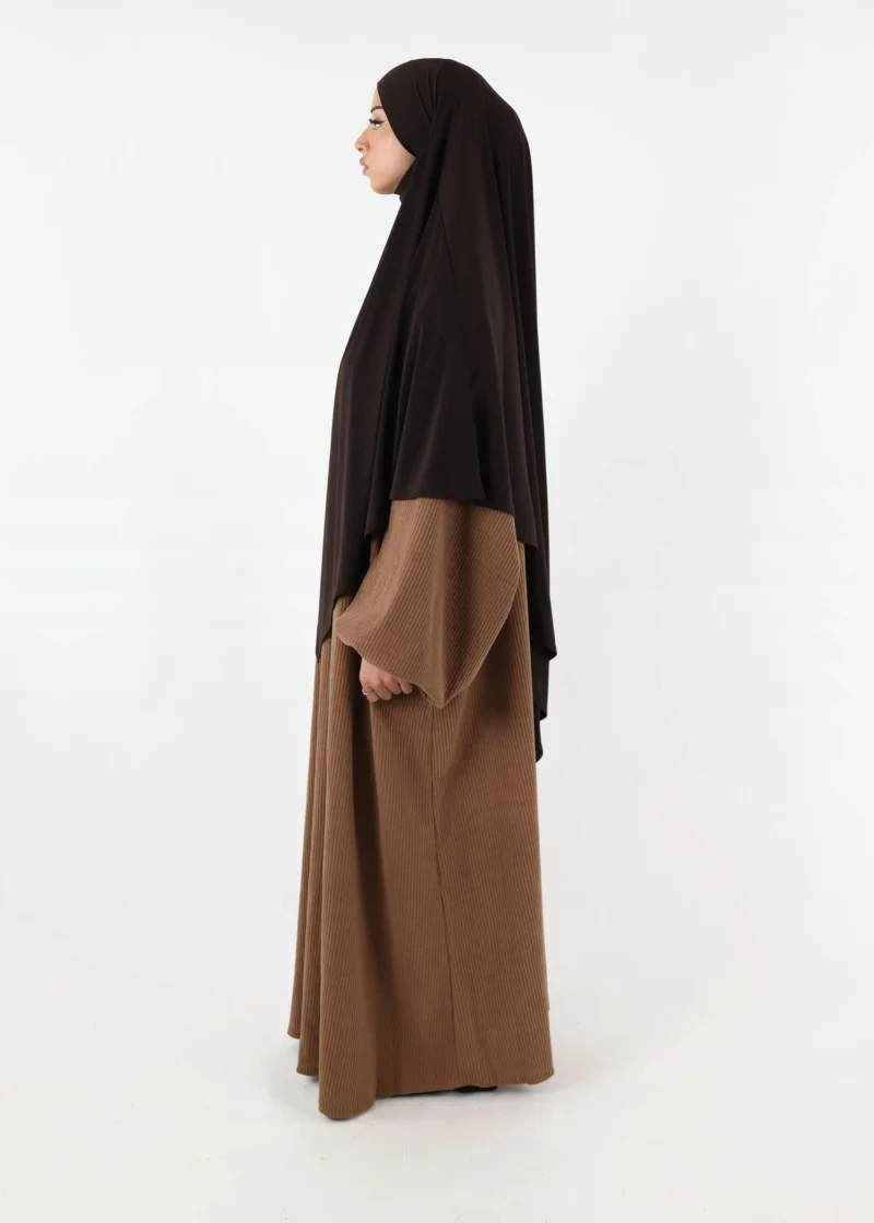 Puff Sleeves Winter Abaya Camel - Image 6