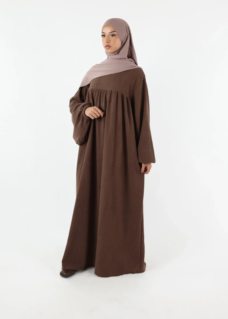 Puff Sleeves Winter Abaya Mocha