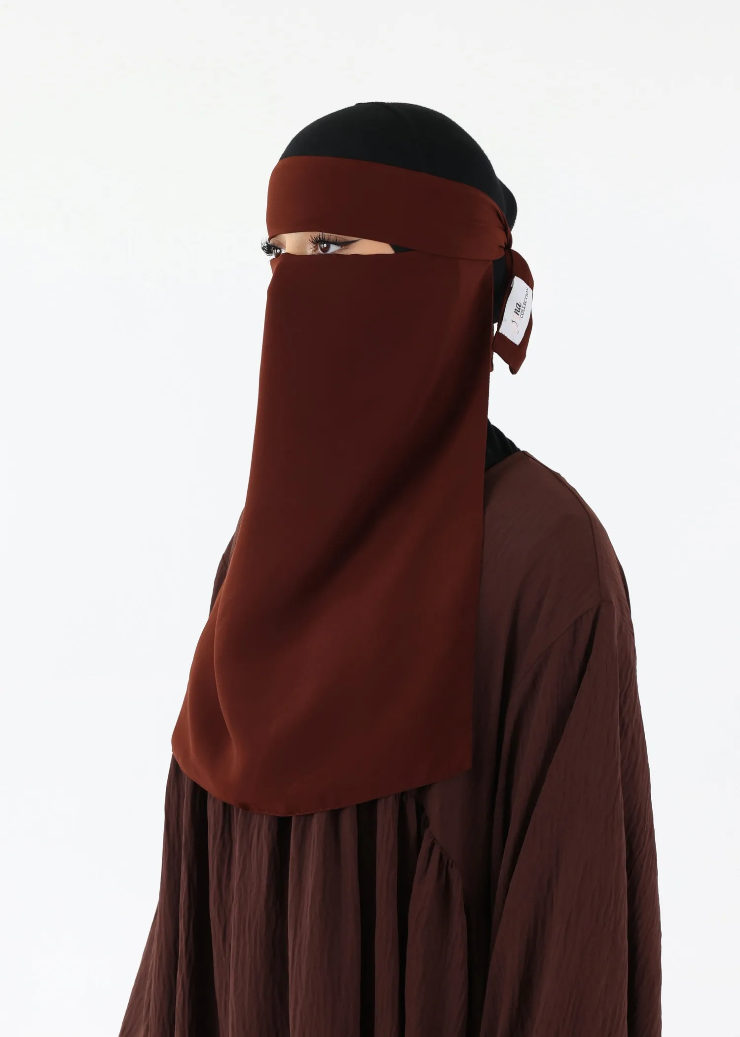 Full Niqab Premium Chiffon Brown