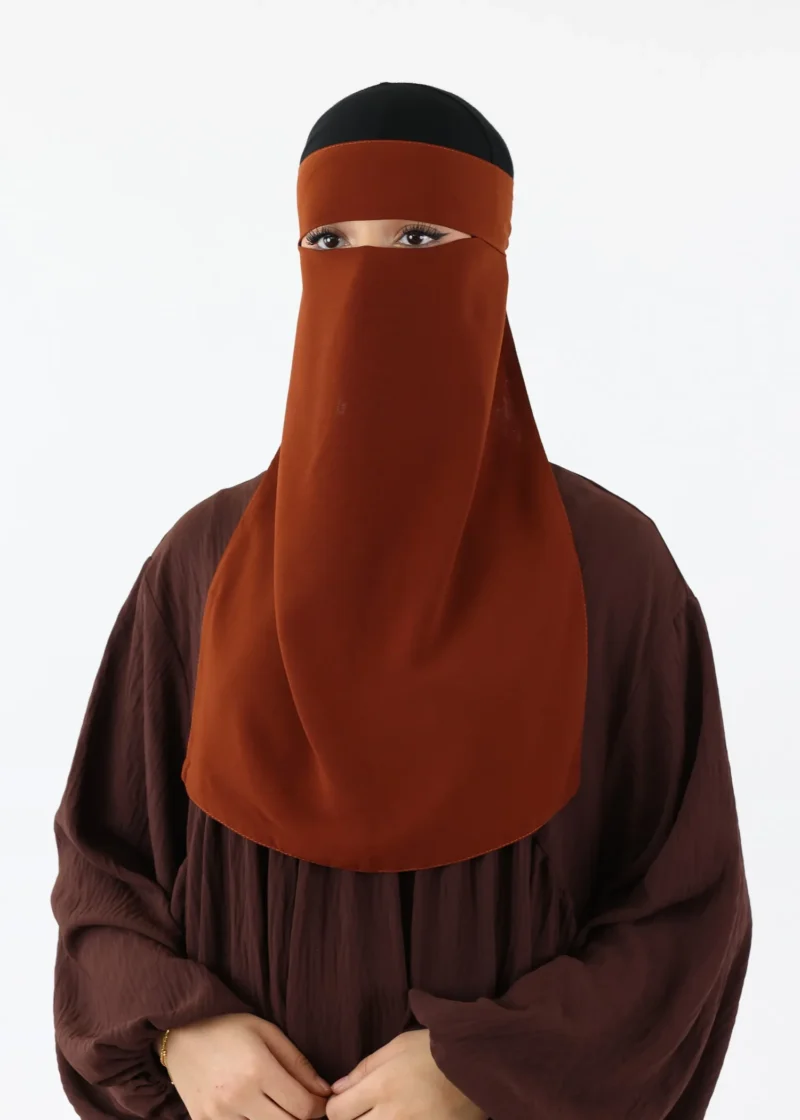 Alternative view of Full Niqab Premium Chiffon Dark Caramel