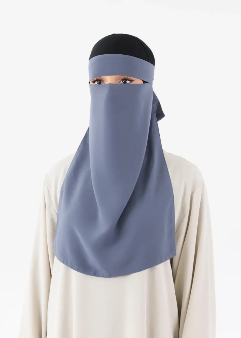 Alternative view of Full Niqab Premium Chiffon Grey