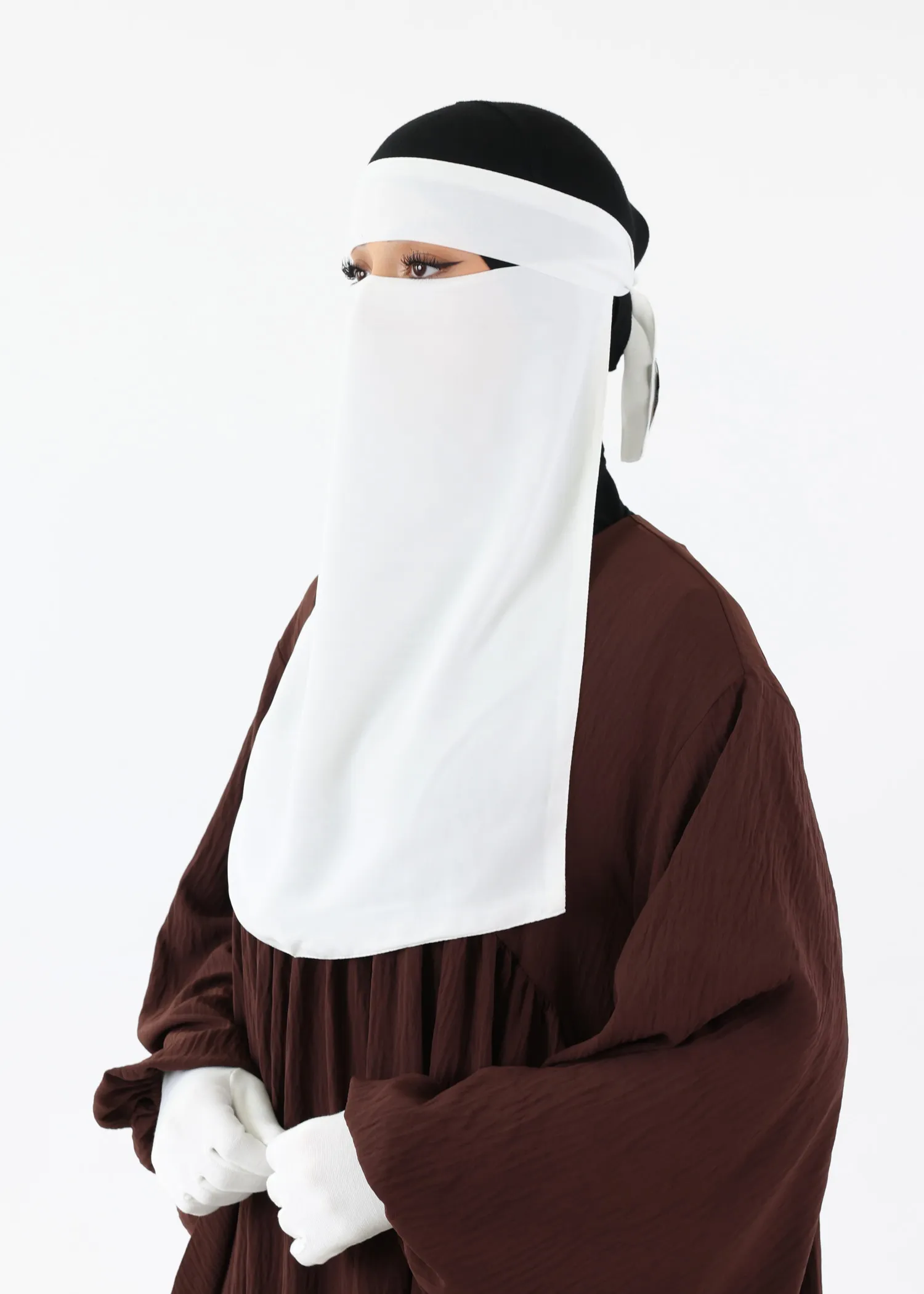 Full Niqab Premium Chiffon Off White