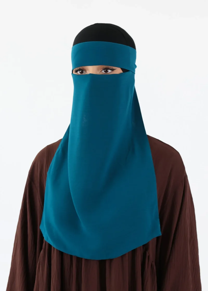 Alternative view of Full Niqab Premium Chiffon Teal