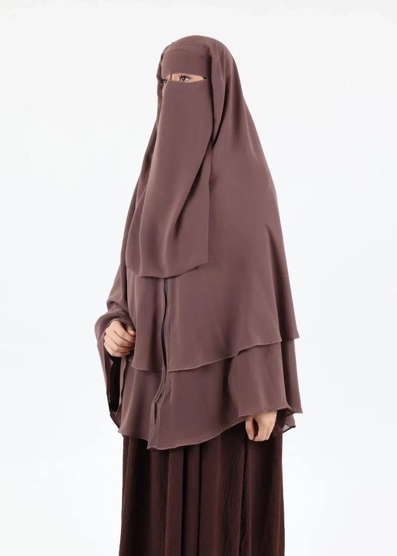Niqab and Khimar Set Sutra - Dark Taupe