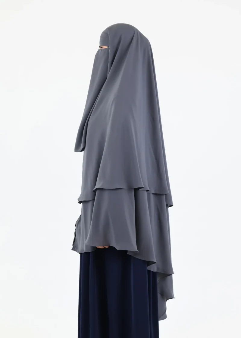 Niqab and Khimar Set Sutra - Slate Grey