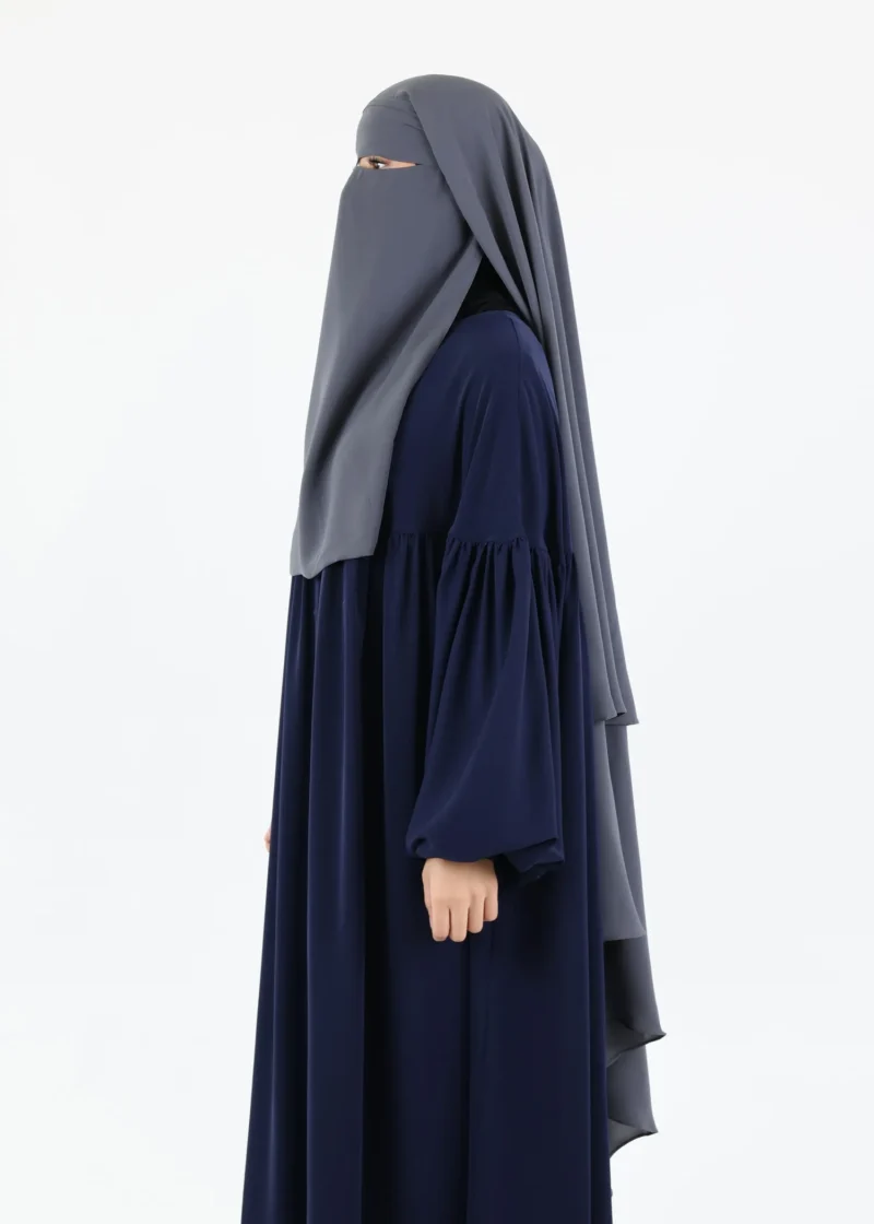 Alternative view of Niqab and Khimar Set Sutra - Slate Grey