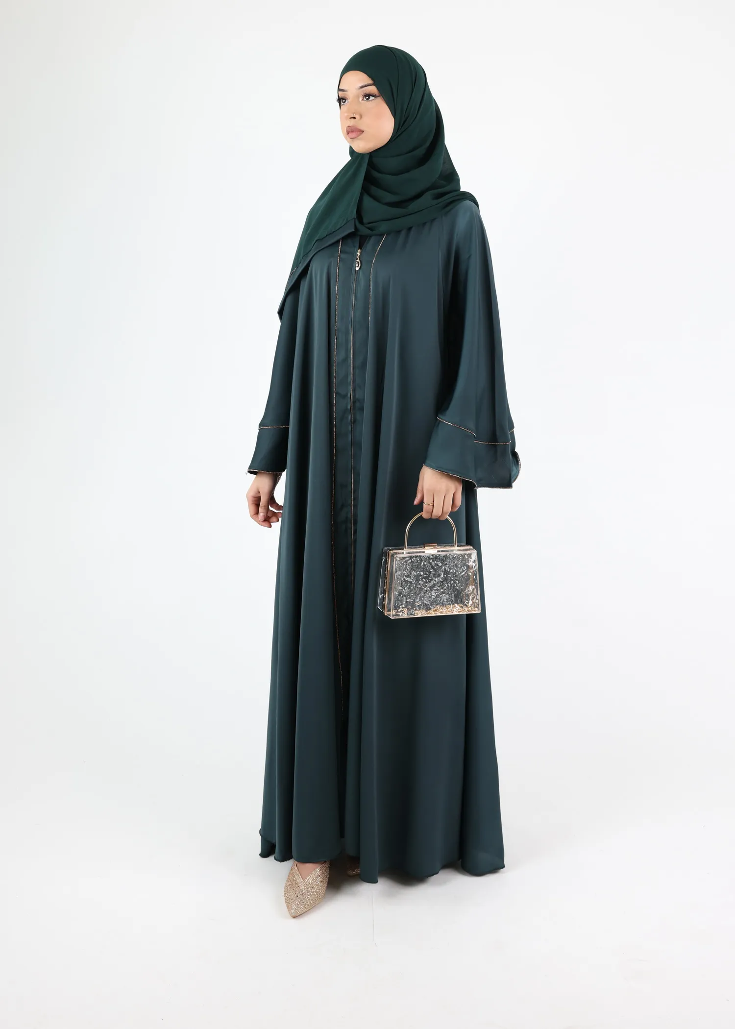 Abaya Arwan- Dark Green