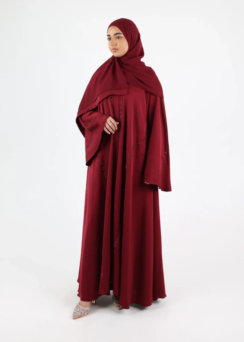 Abaya Bushra - Burgundy