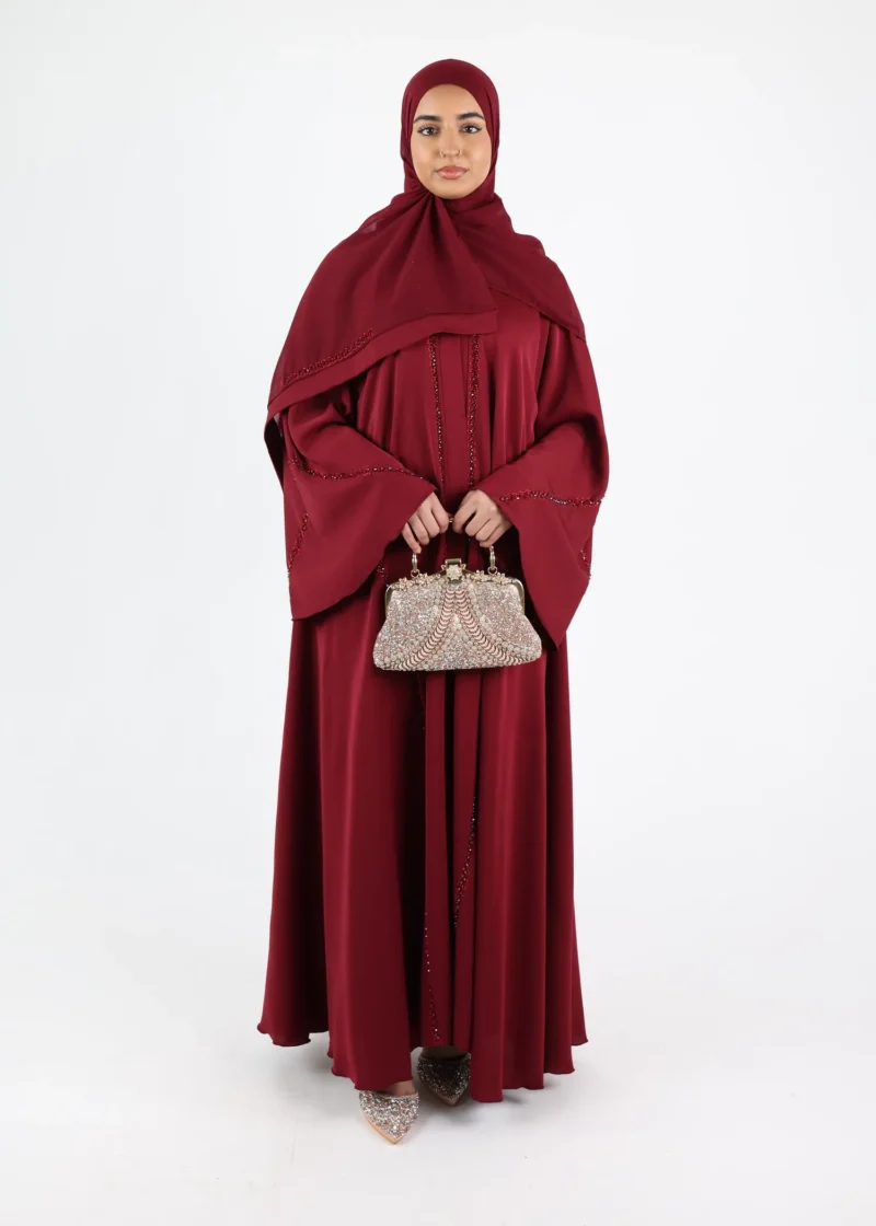 Alternative view of Abaya Bushra - Burgundy