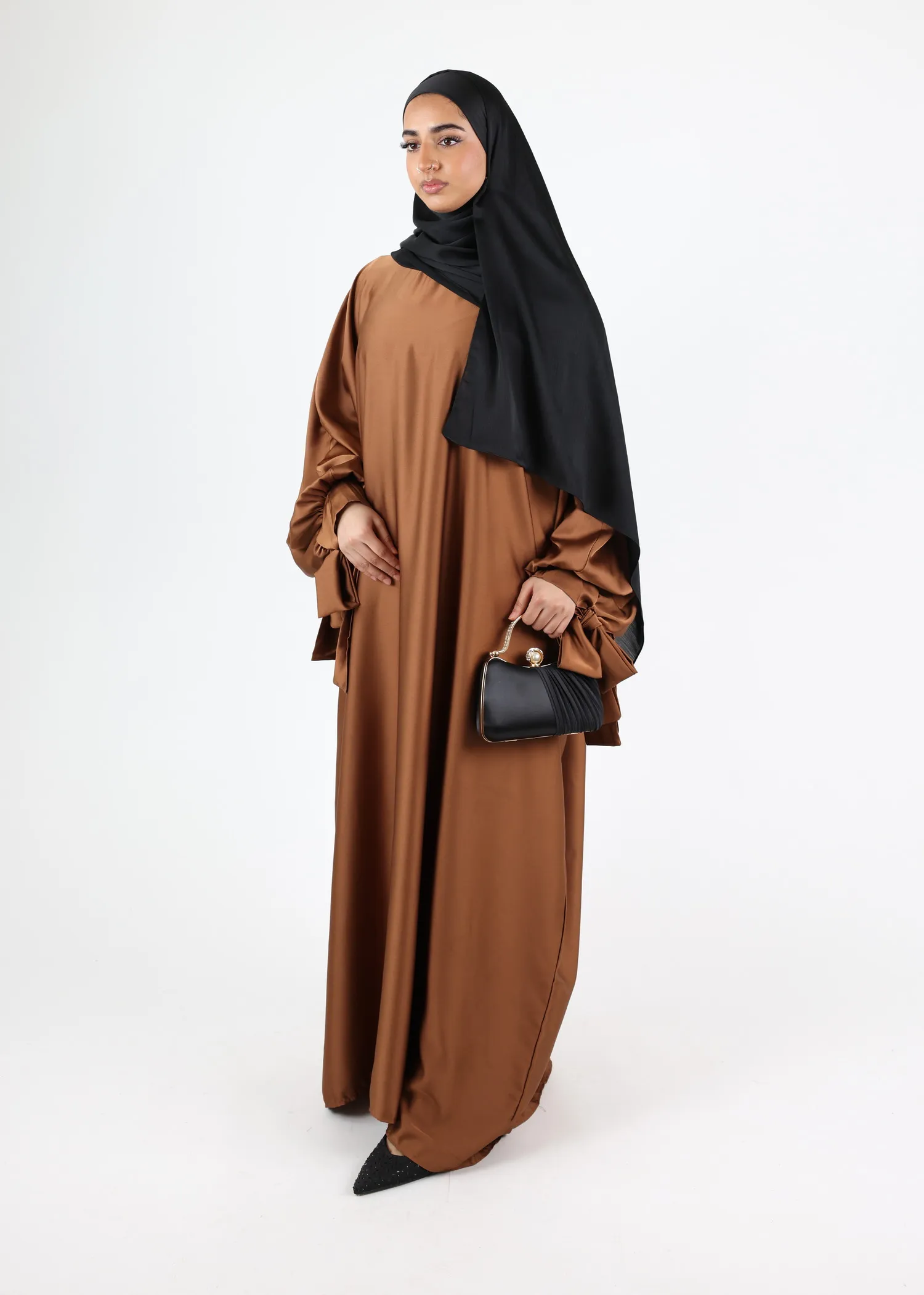 Abaya Noura Satin Brown