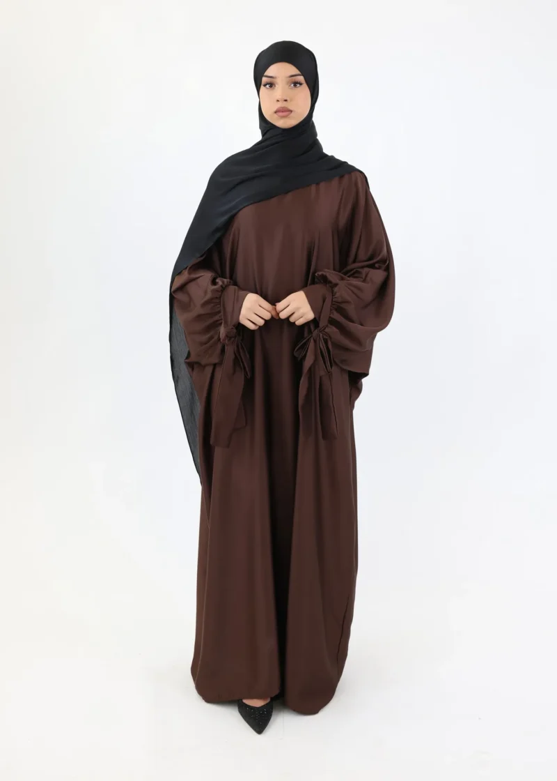 Abaya Noura Satin Coffee