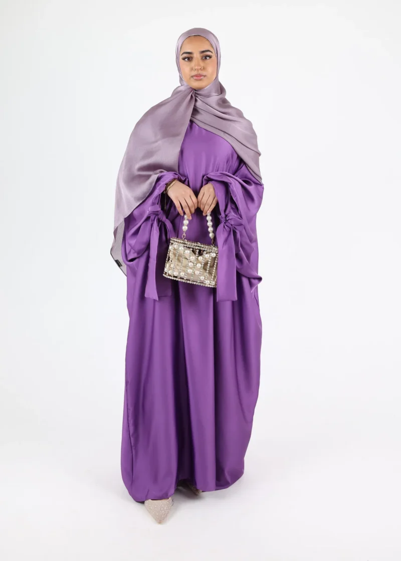 Abaya Noura Satin Lilac