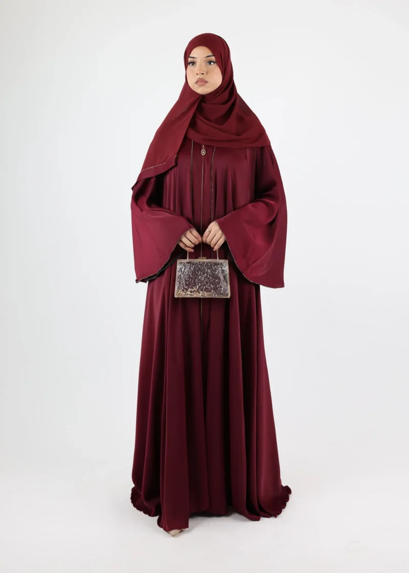 Alternative view of Abaya Arwa- Burgundy