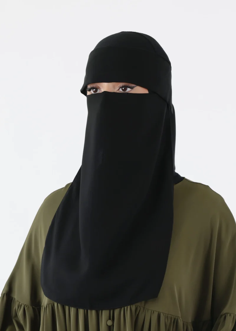Niqab Khimar Set Cap Full Coverage - Black - Image 8