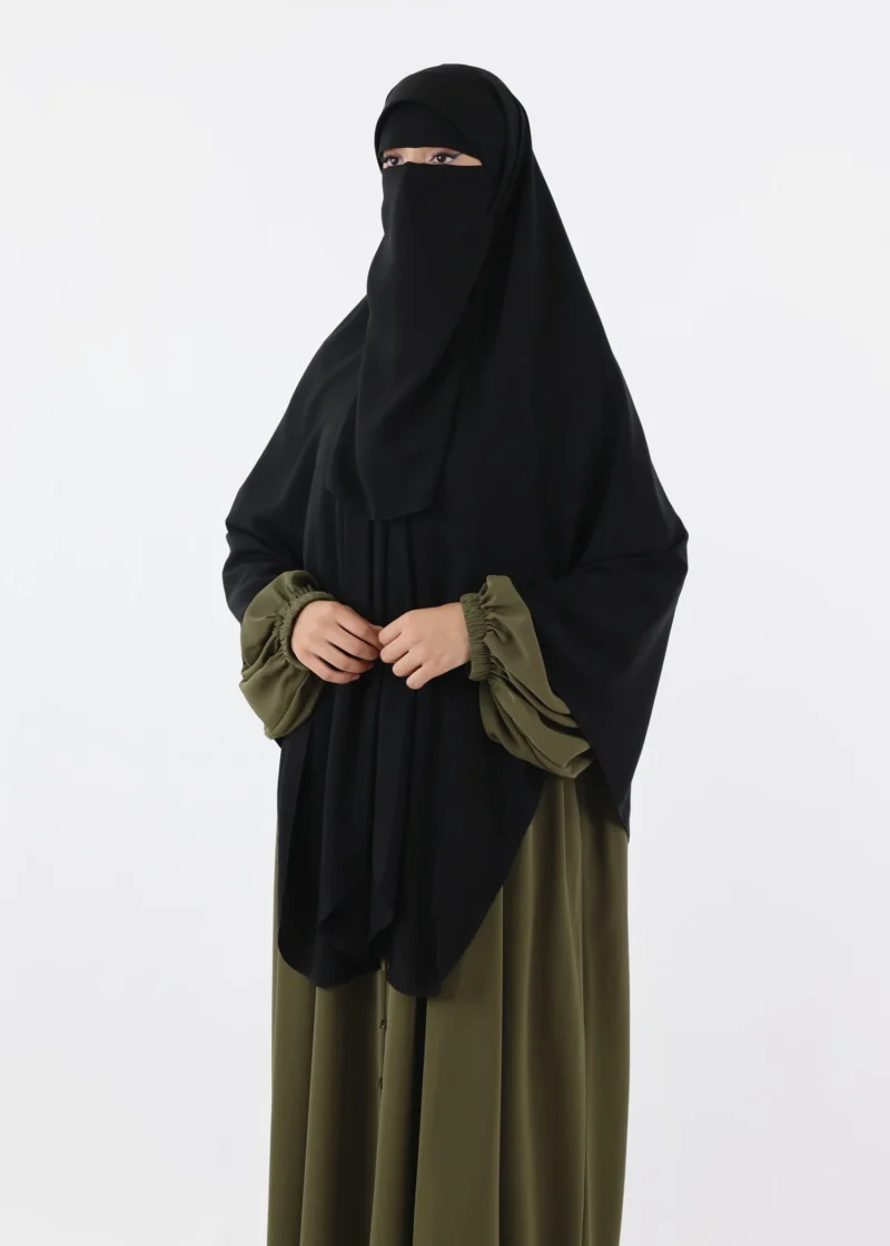 Niqab Khimar Set Cap Full Coverage - Black