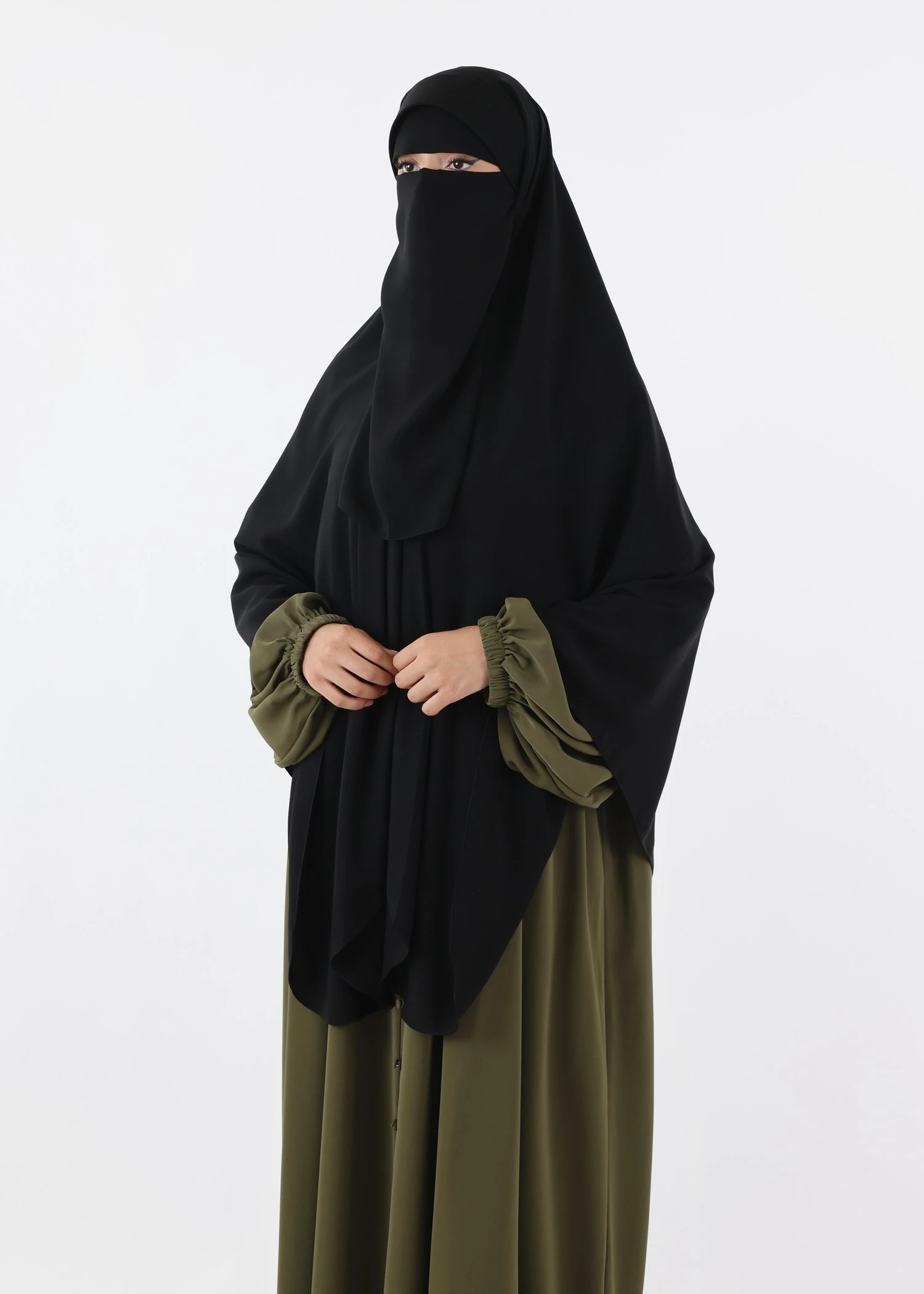 Niqab Khimar Set Cap Full Coverage - Black