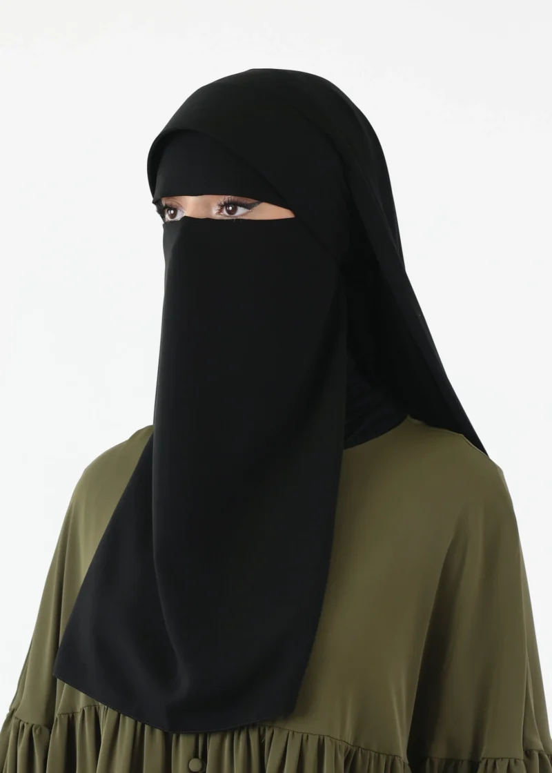 Niqab Khimar Set Cap Full Coverage - Black - Image 7