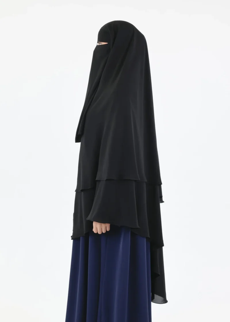 Alternative view of Niqab and Khimar Set Sutra - Black