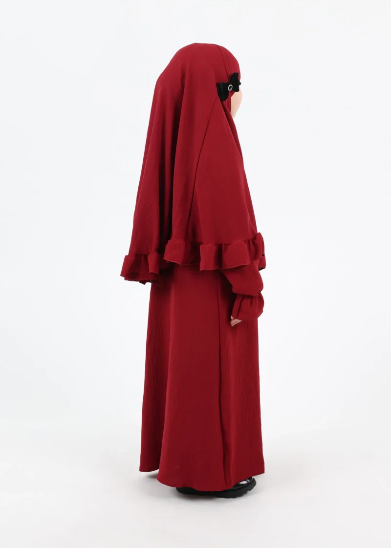 Alternative view of Prayer Set Kids Abaya & Khimar SET Jazz Bounaya - Dark Red