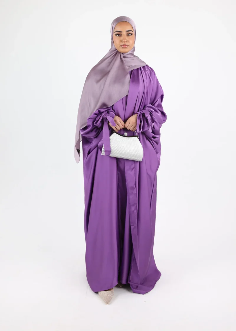 Alternative view of Kimono & Under dress SET Satin Noura - Lilac