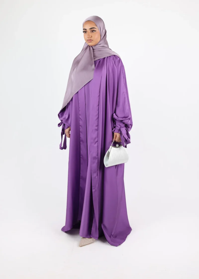 Kimono & Under dress SET Satin Noura - Lilac