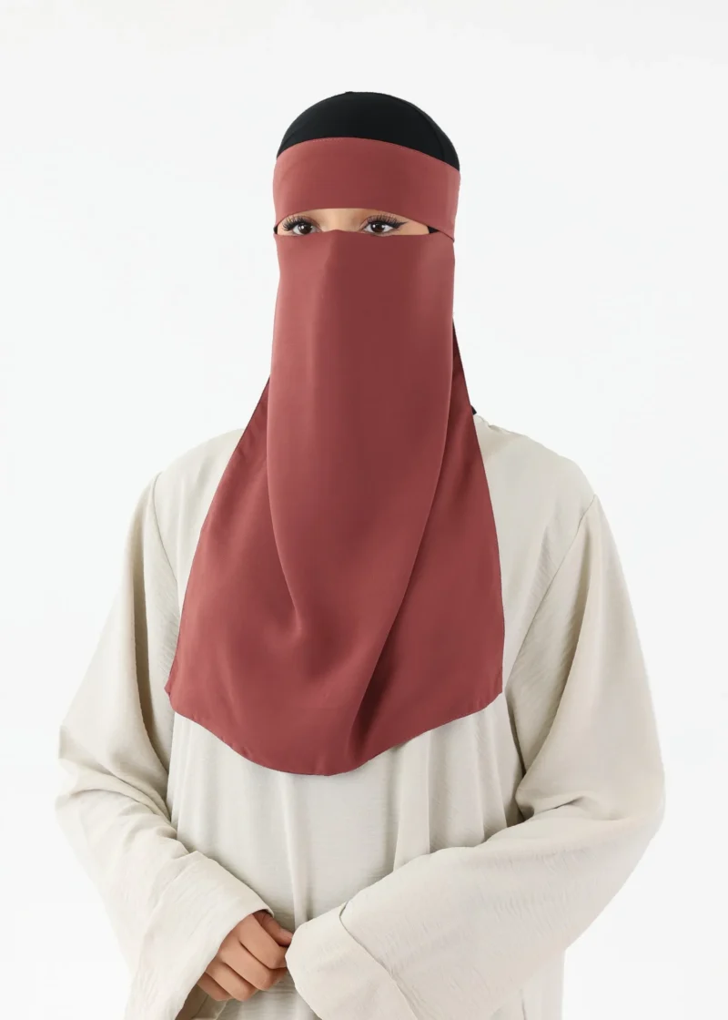 Alternative view of Full Niqab Premium Chiffon American Brown