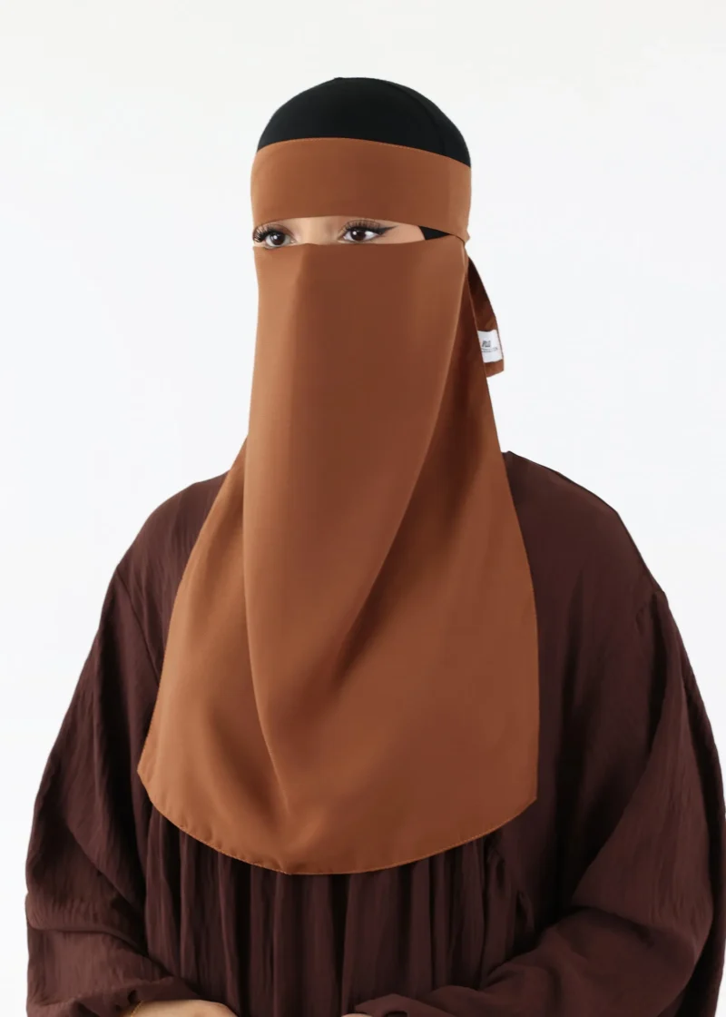 Alternative view of Full Niqab Premium Chiffon Caramel