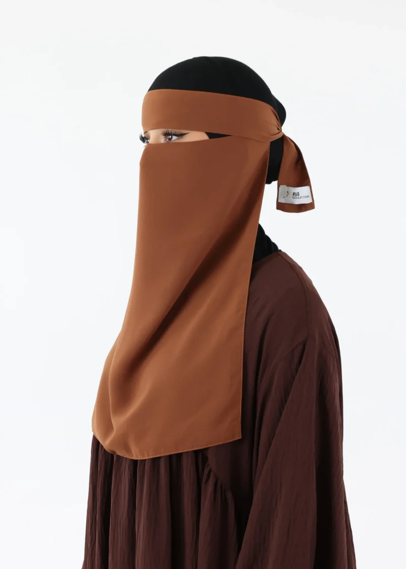 Full Niqab Premium Chiffon Caramel