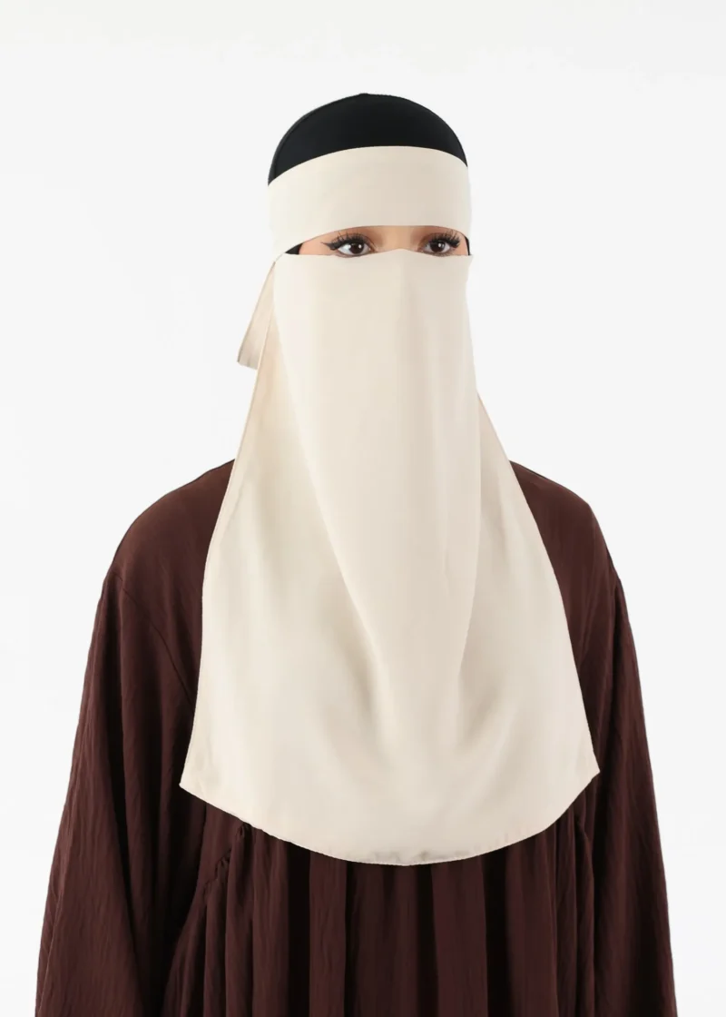 Alternative view of Full Niqab Premium Chiffon Cream