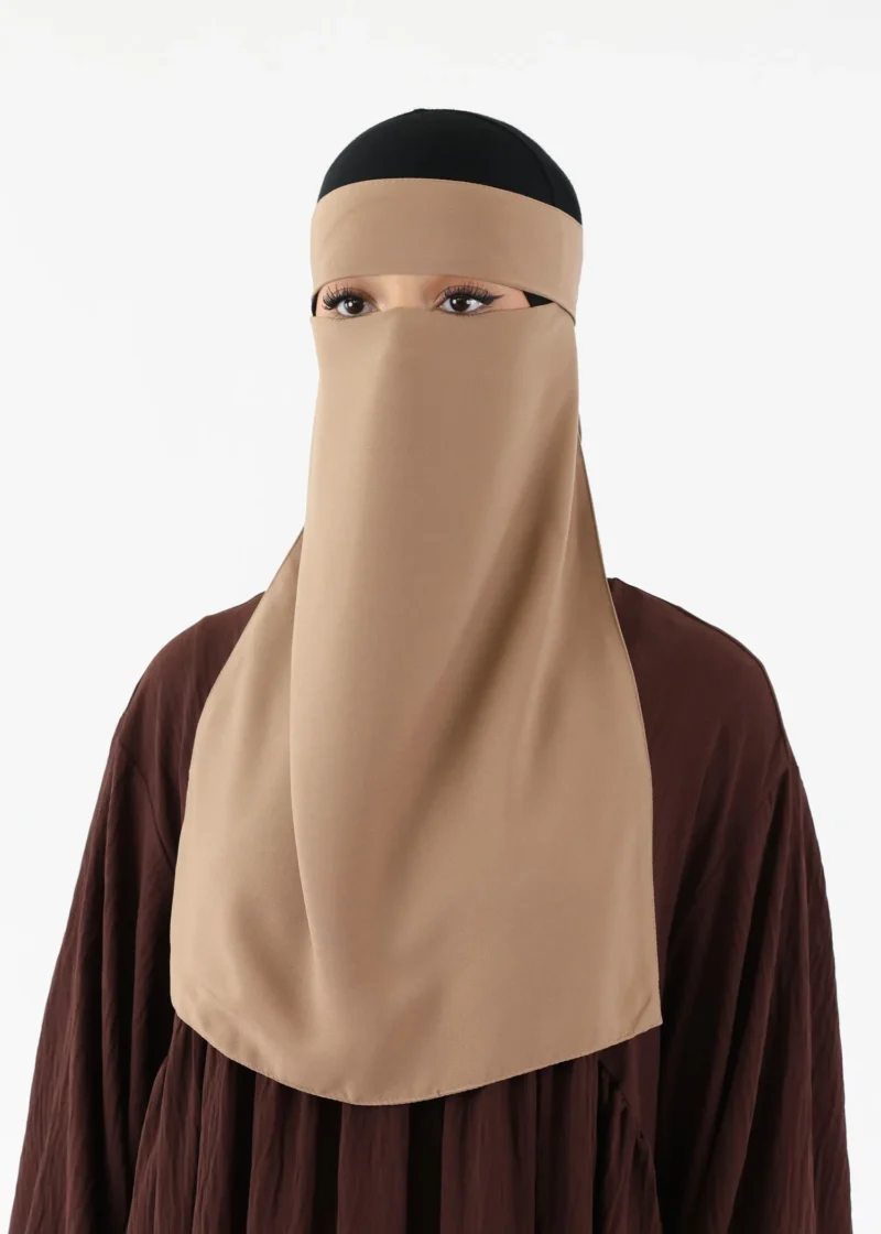 Alternative view of Full Niqab Premium Chiffon Dark Beige