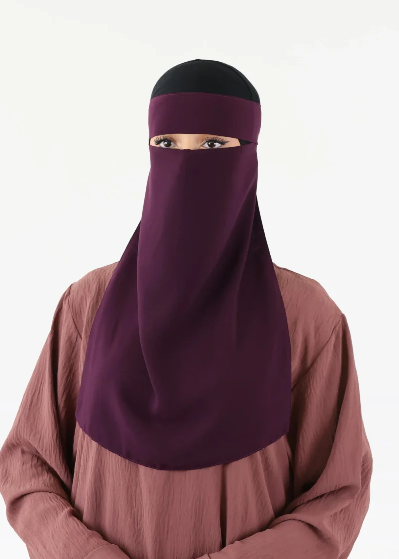 Alternative view of Full Niqab Premium Chiffon Dark Purple