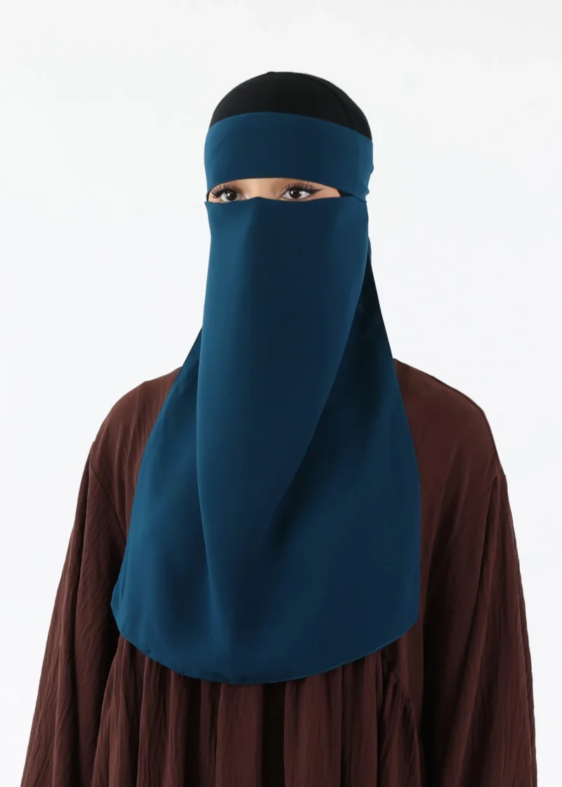 Alternative view of Full Niqab Premium Chiffon Dark Teal