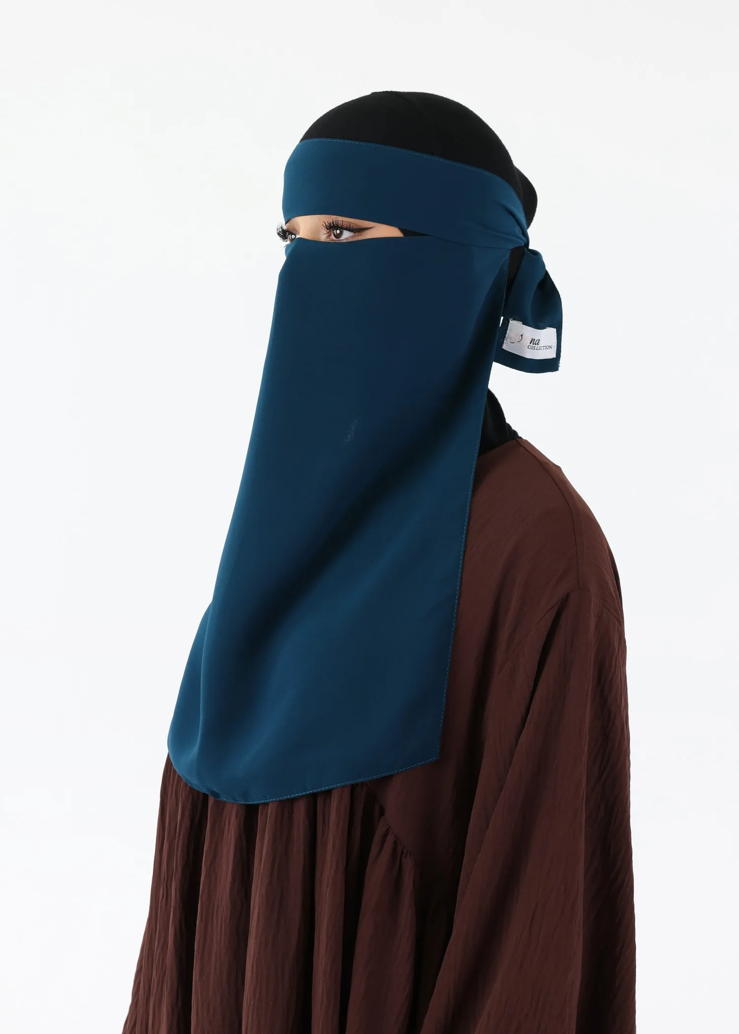 Full Niqab Premium Chiffon Dark Teal