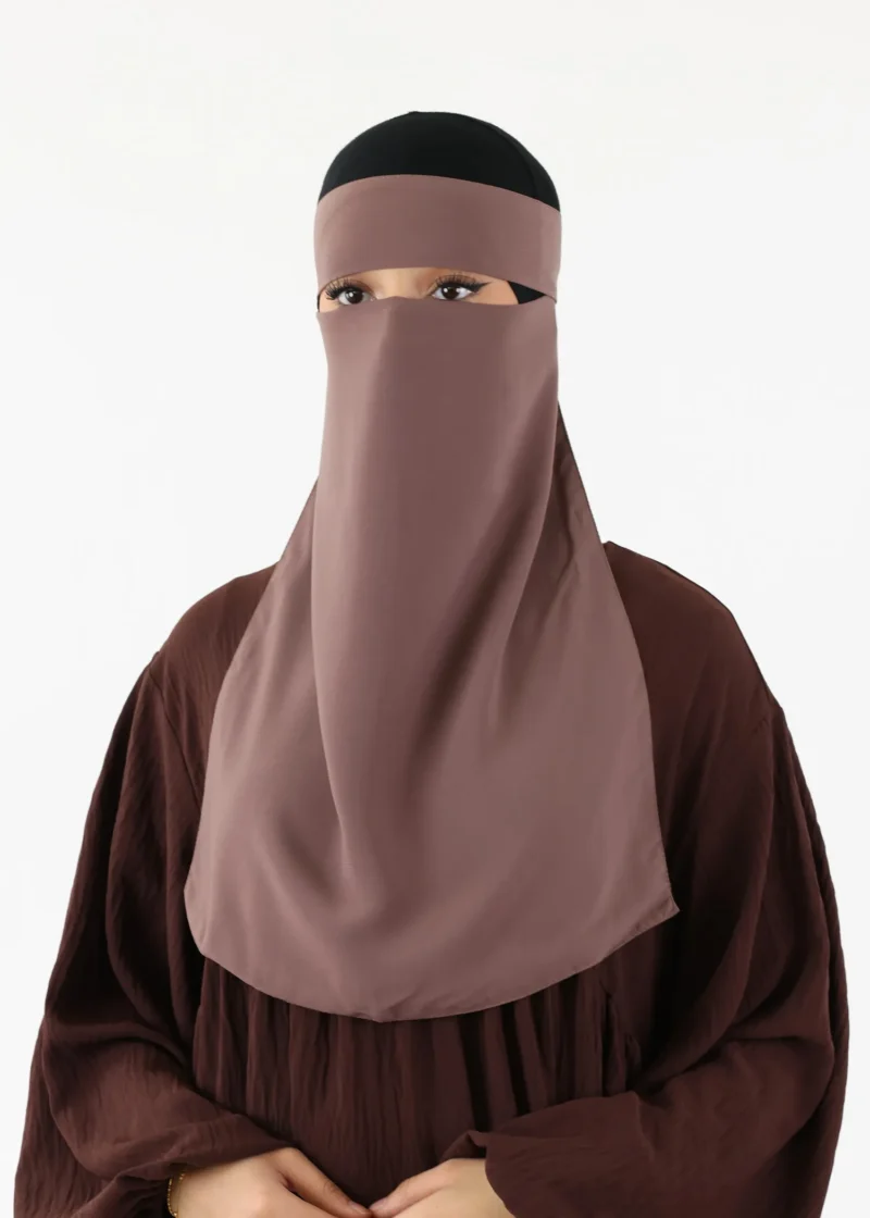 Alternative view of Full Niqab Premium Chiffon Dark Taupe