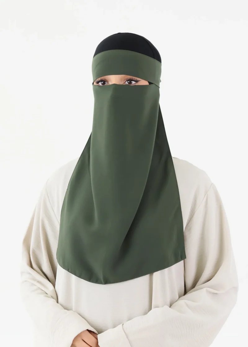 Alternative view of Full Niqab Premium Chiffon Khaki