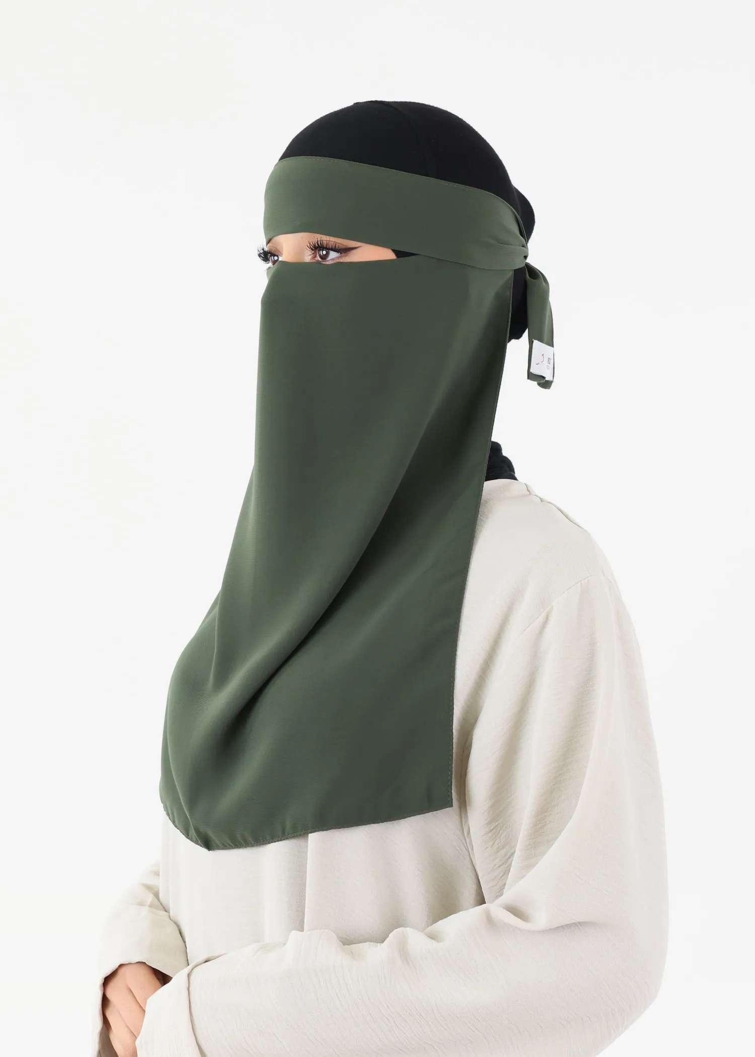 Full Niqab Premium Chiffon Khaki