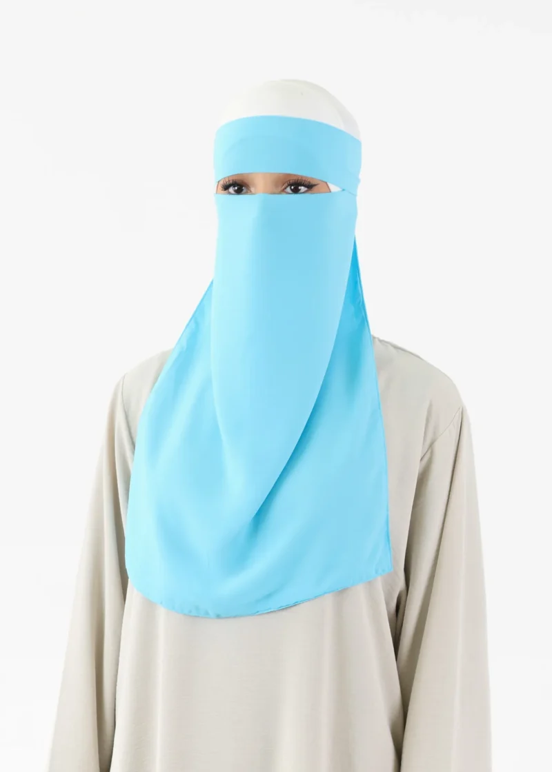 Alternative view of Full Niqab Premium Chiffon Light Bleu