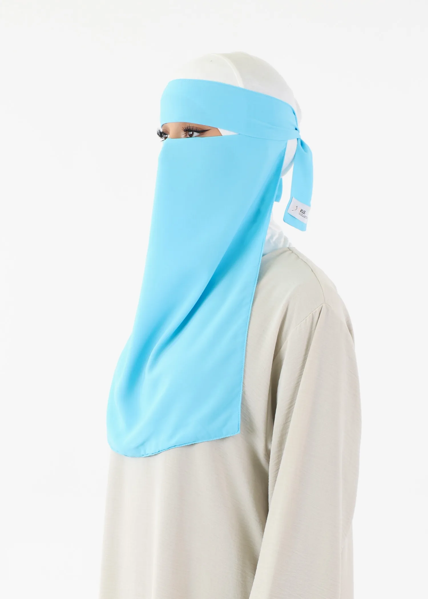 Full Niqab Premium Chiffon Light Bleu
