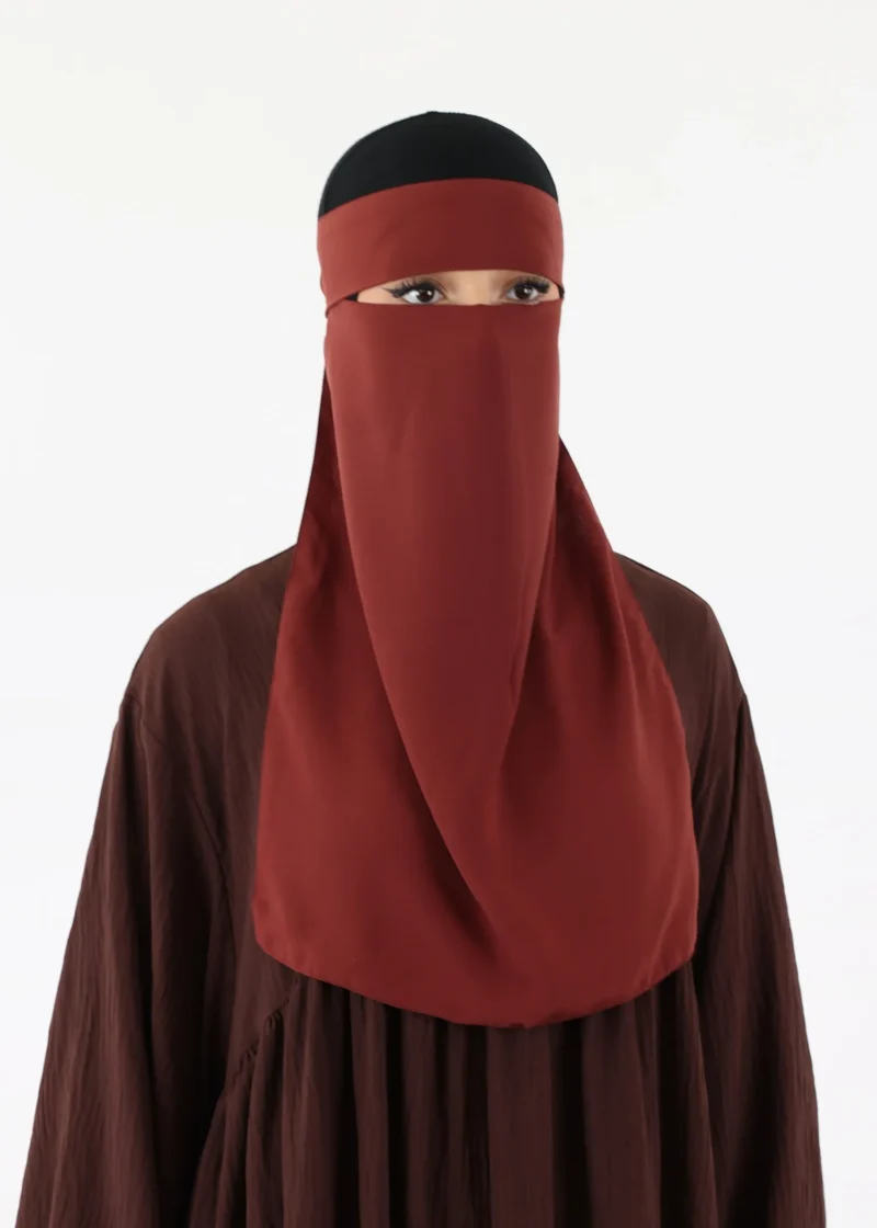 Alternative view of Full Niqab Premium Chiffon Maroon
