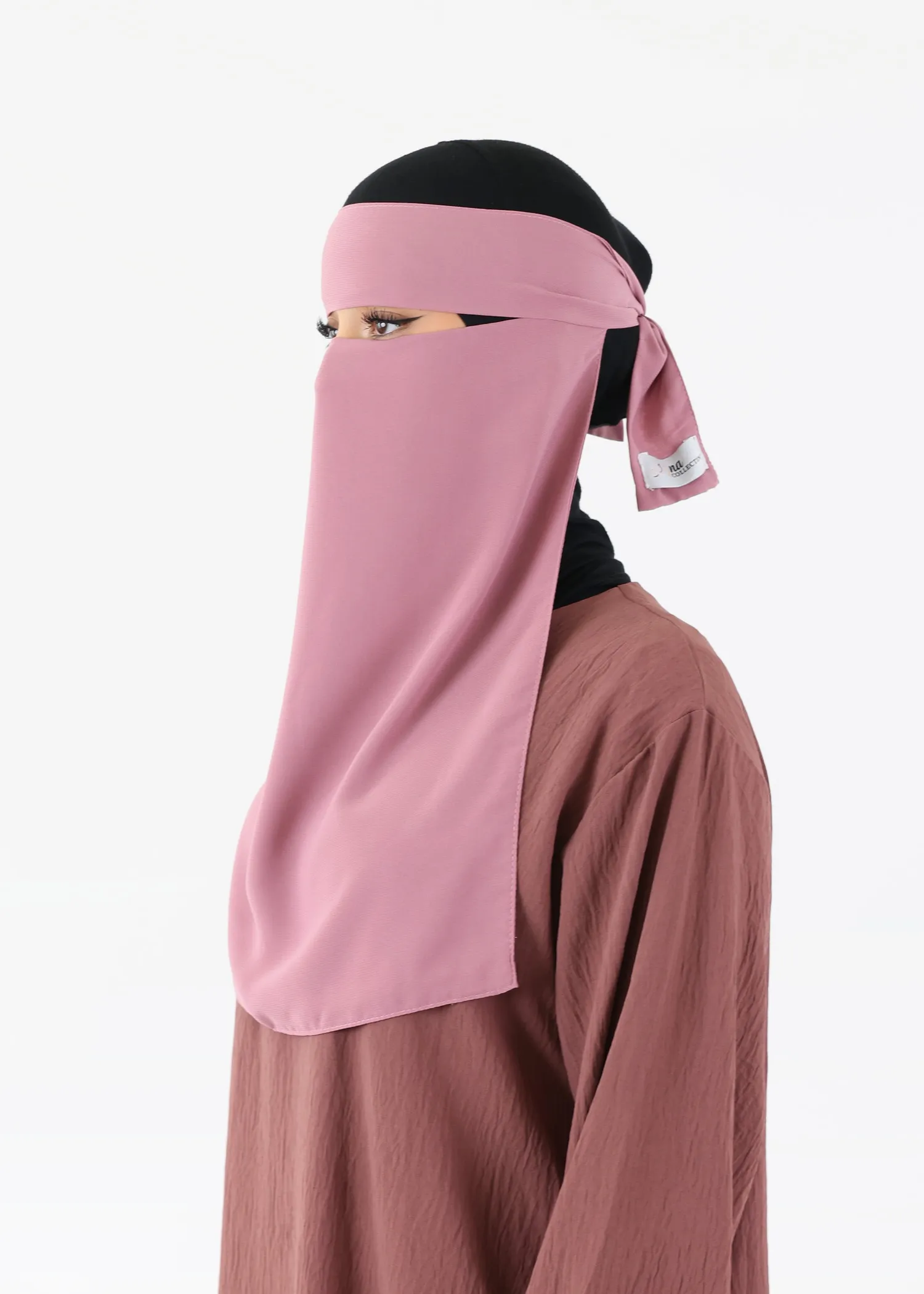 Full Niqab Premium Chiffon Pink
